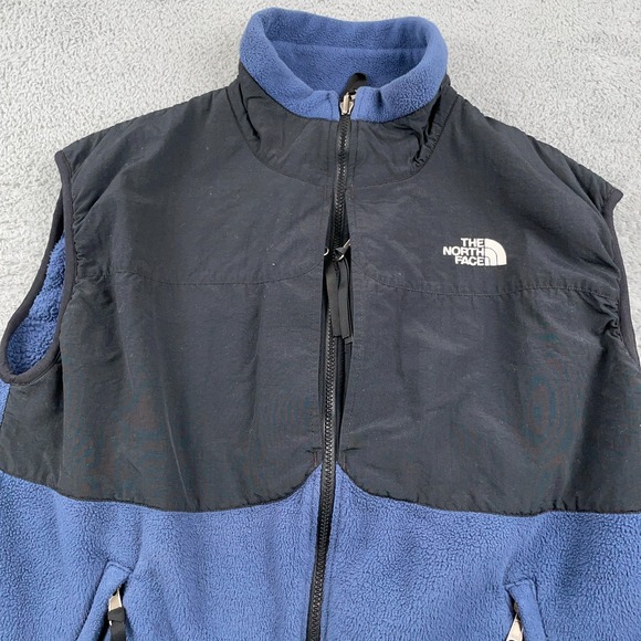 The North Face Vest Mens Large Blue Black Denali Polartec Fleece Full Zip - Picture 1 of 9